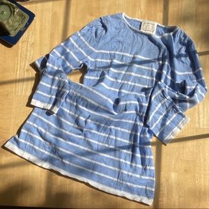 Sail to Sable Blue and White Striped Midi Dress